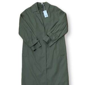 NWT COS WMNS Long green rain belted Trench Coat
